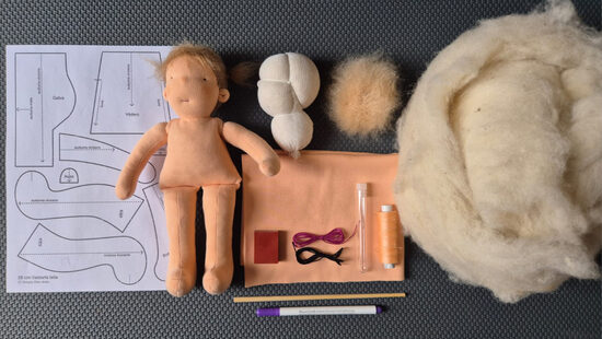 28 cm Valdorfa lelles izgatavošanas materiāli + video
